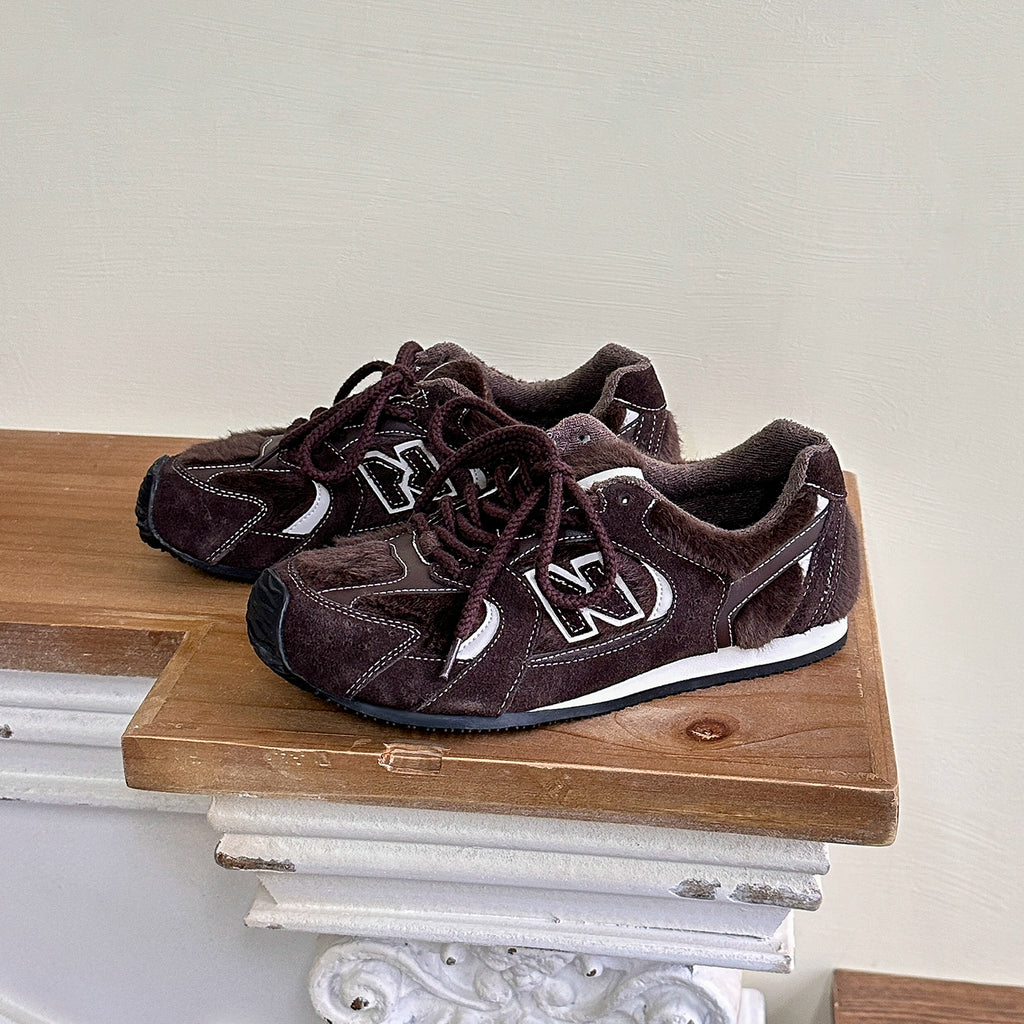 Lidaren Produced Leather Casual Fleece Warm Forrest Gump Shoes