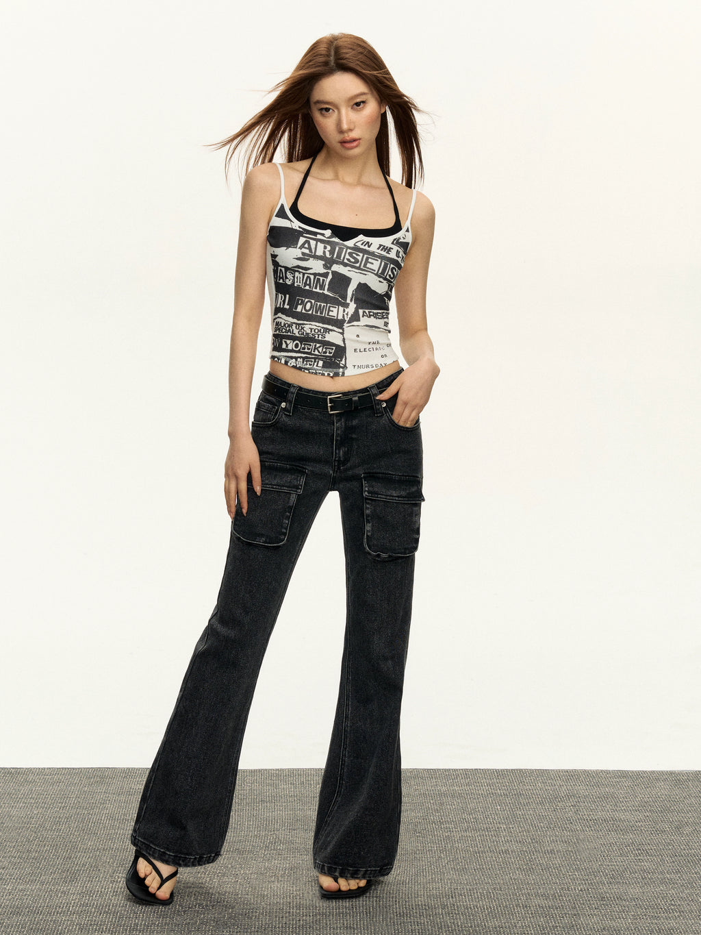 Ariseism Retro Low-rise Old Micro-flared Jeans