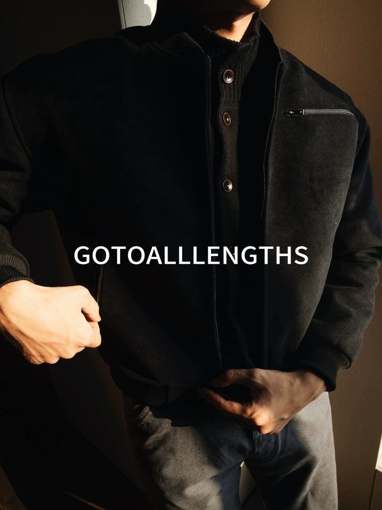 GTAL Casual High-luxury Imitation Suede Baseball Jersey