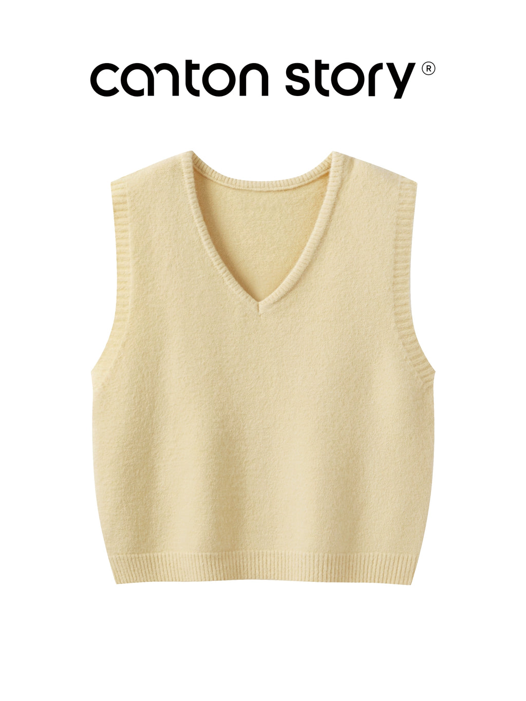 Cantonstory Vintage V-Neck Knitted Vest