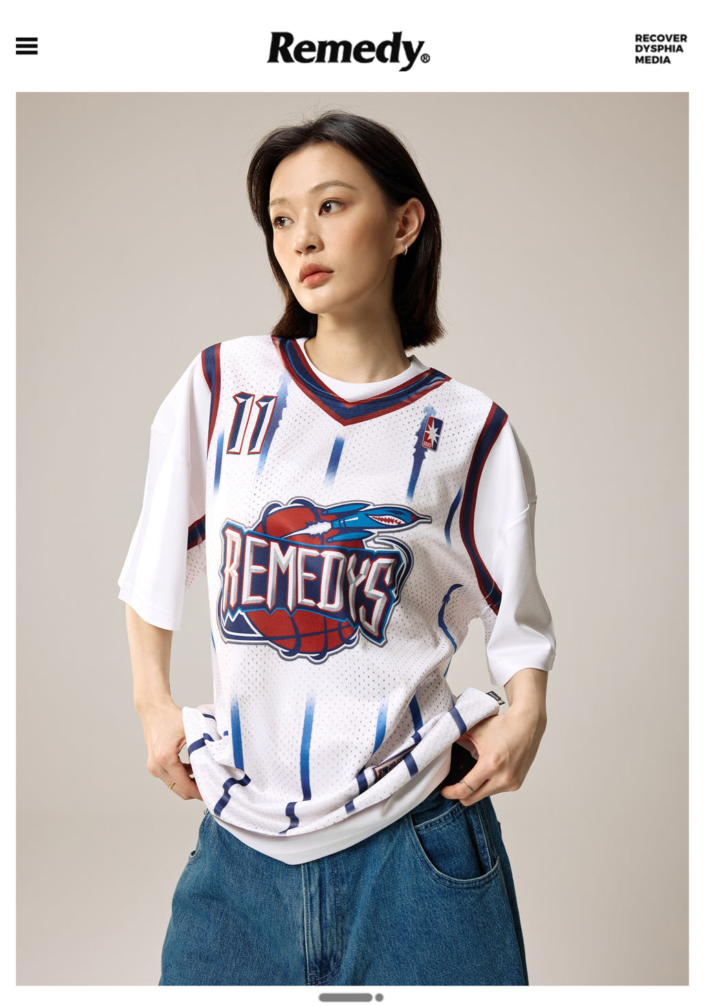 REMEDY Rockets digital printed fake two short-sleeved Tee