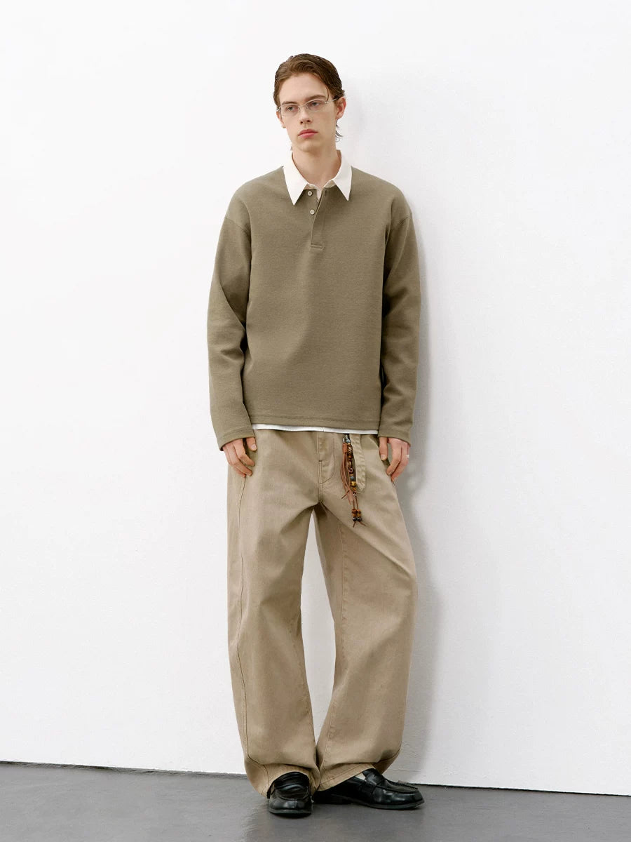 714Street Henry Neck Heavy Loose Long Sleeve T-Shirt