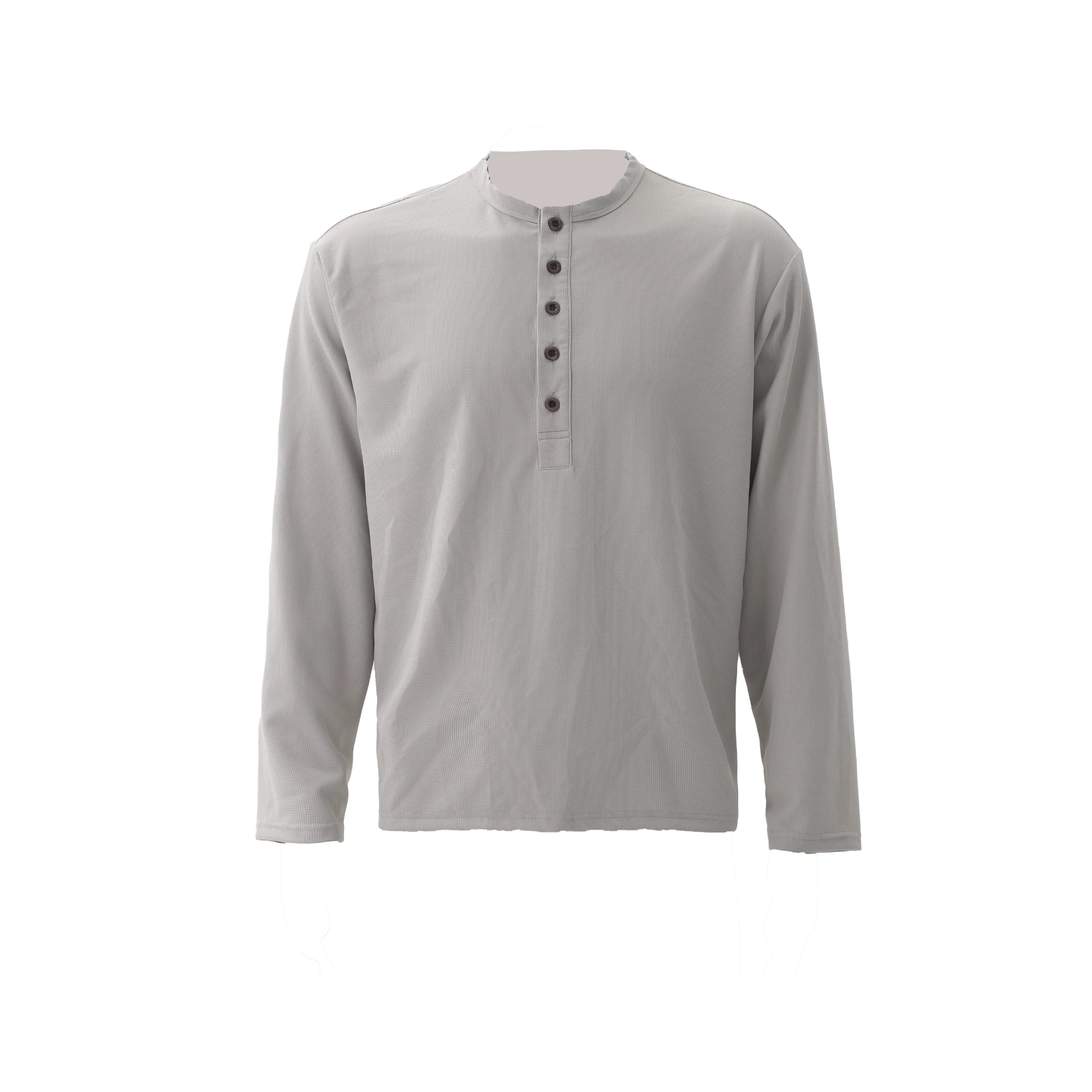 ZOZOFOREST Henry Collar Casual Sports Long Sleeve