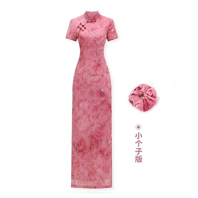 ZIHE Retro Tie-dye Floral Dress