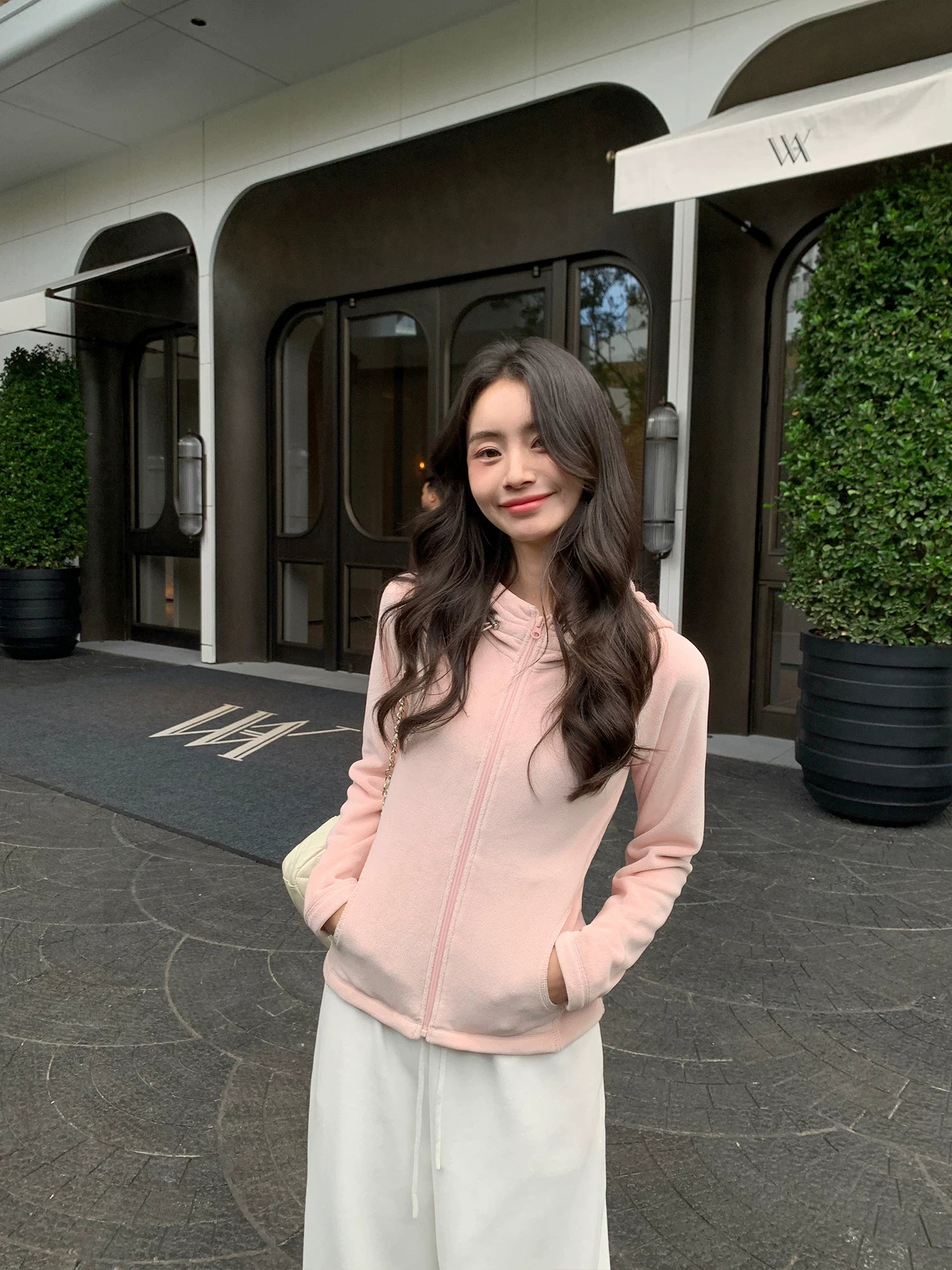 Pusumede Simple Slim Fit Hooded Jacket