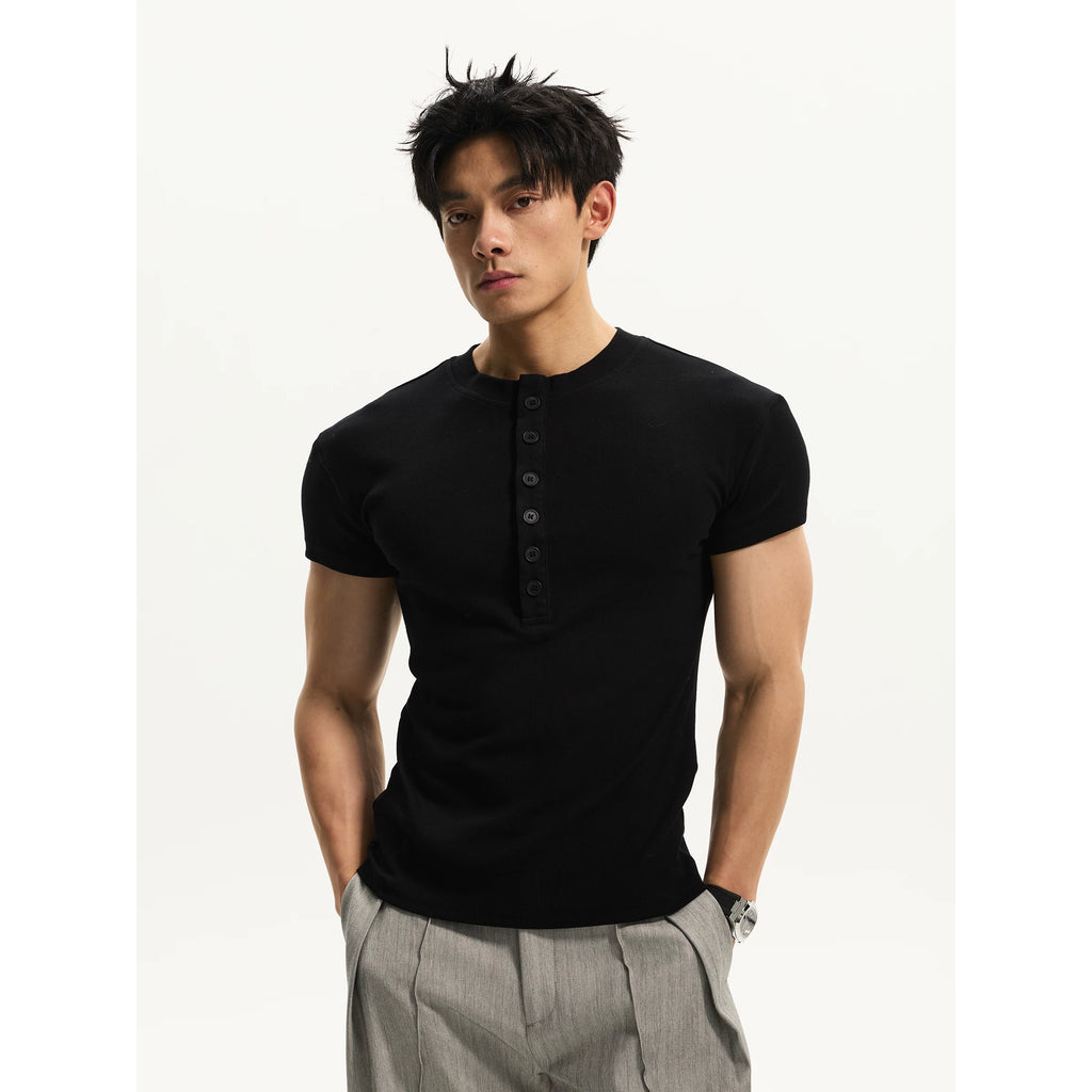 DAY NY Henry Collar Shoulder Casual Tee