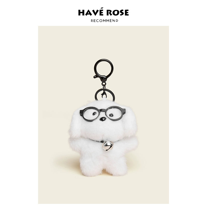 HAVEROSE Masked Dog Plush Doll Pendant
