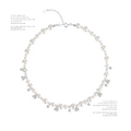 NO SOLUTION Silver Pearl Necklace Stacked with Light Luxury Collarbone Chain
