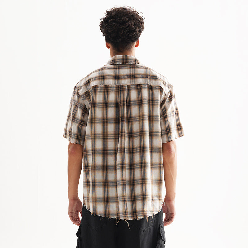 FIVE MEN plaid BOXY shirt