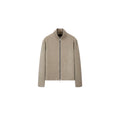 PLUS NO LOGO Striped Double Zipper Turtleneck Jacket