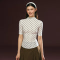 Ariseism Semi-turtleneck Slim Polka Dot Tee