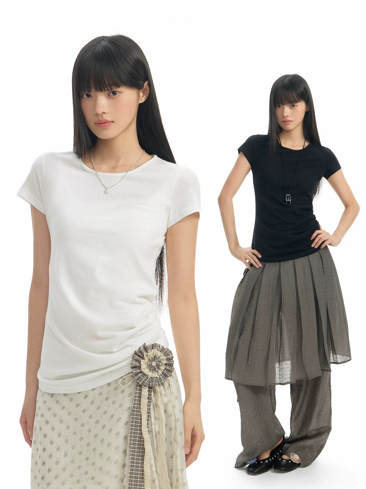 TGNS Mesh Stacking Front Shoulder Slim Tee