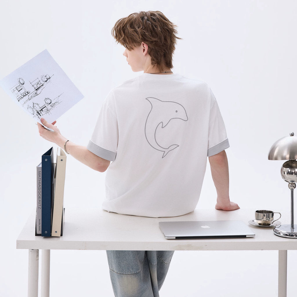 CHOR Cartoon Embroidery Loose Tee
