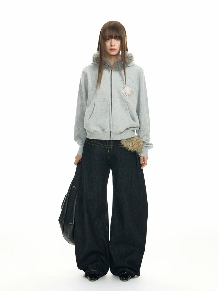 TGNS Vintage Banged Nailed Belt Loose Jeans