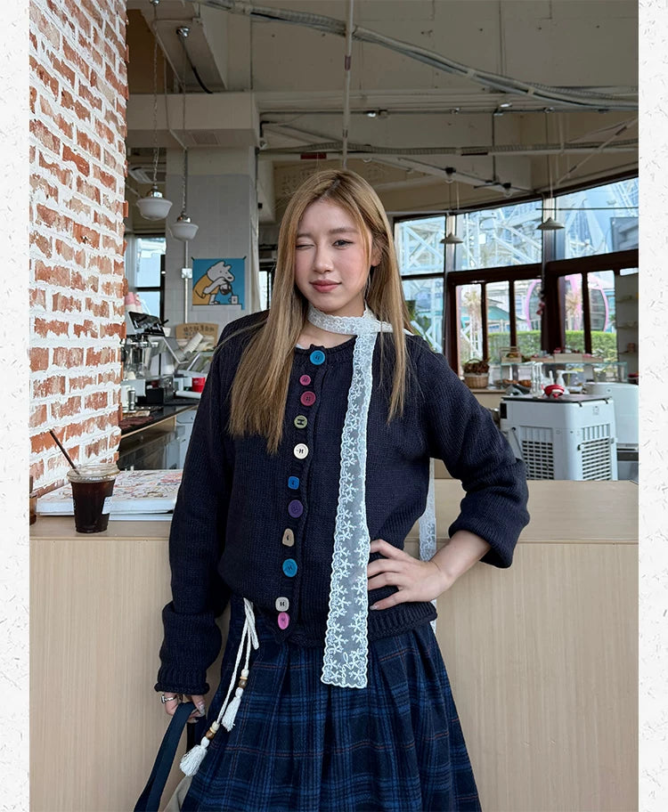 CCYE Colored Button Knitted Sweater Jacket