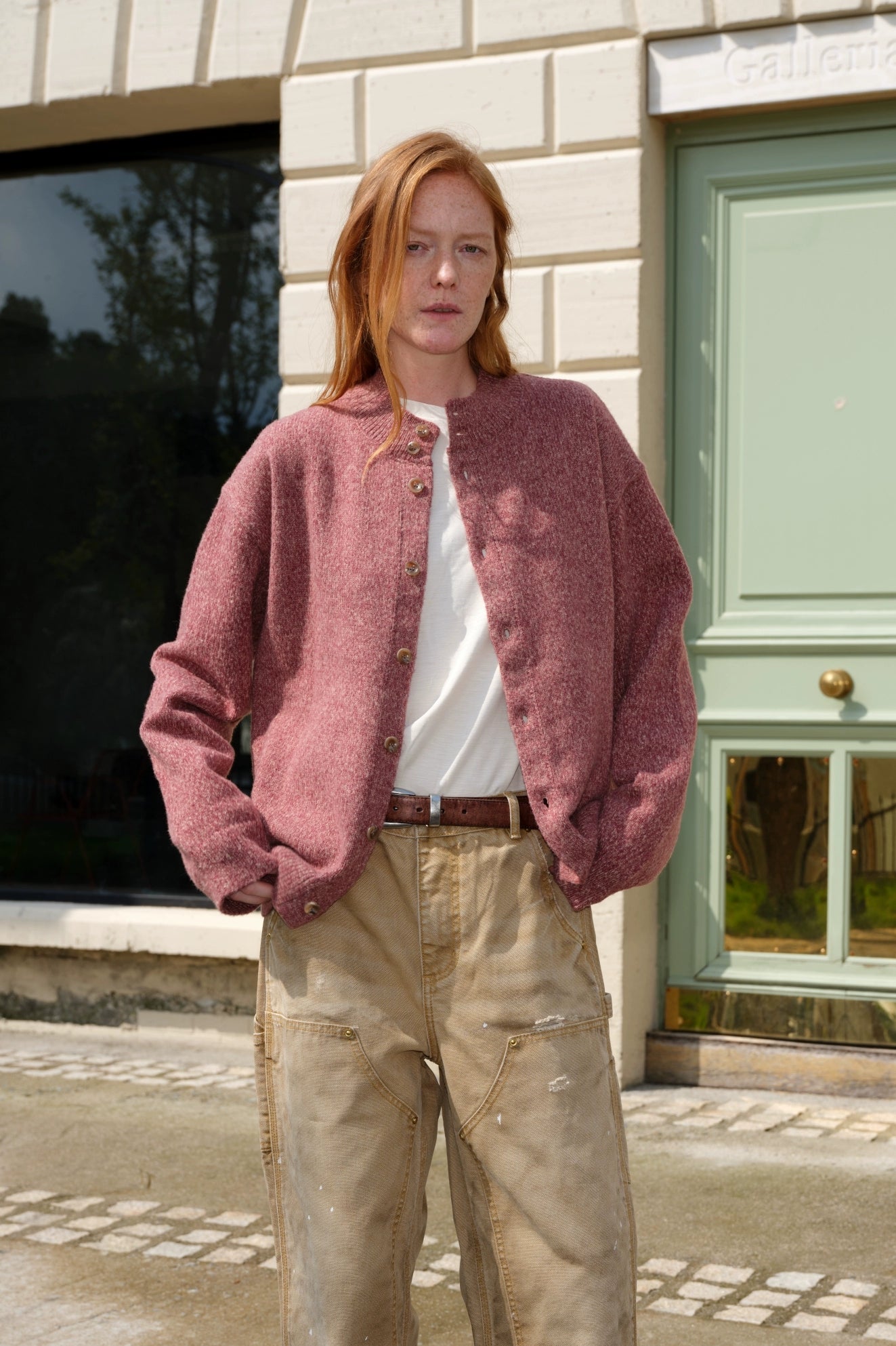 VLABMADE Vintage Lazy Slack Crew Neck Button Cardigan