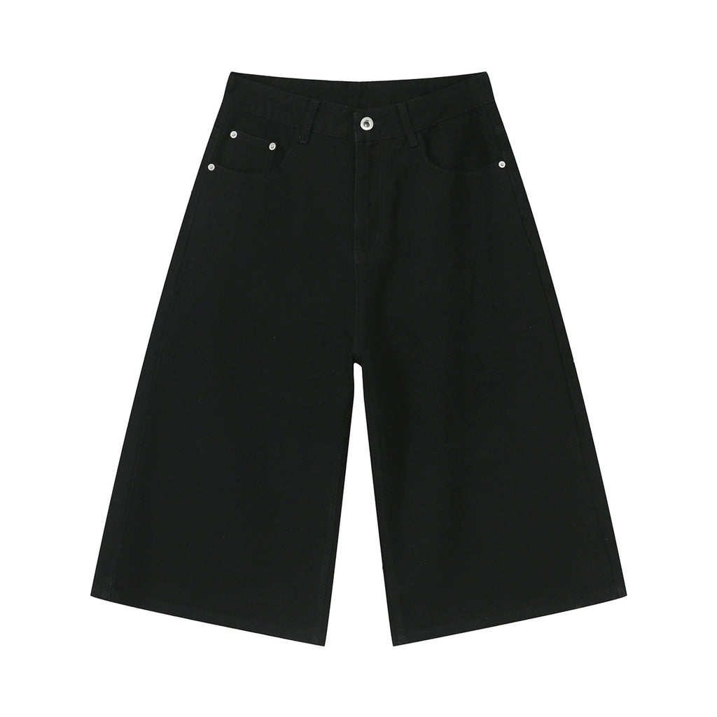 PUBLICRADIO Retro Washed Knee Denim Shorts