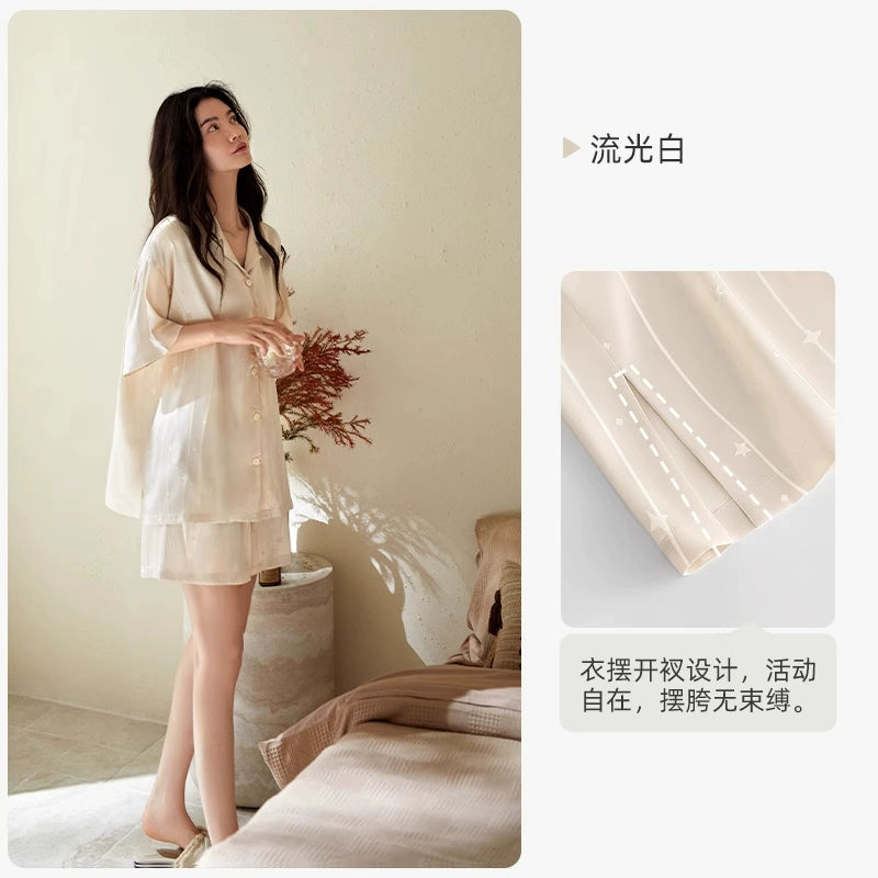 Yuenei Thin Silk Casual Fashion High-end Loungewear