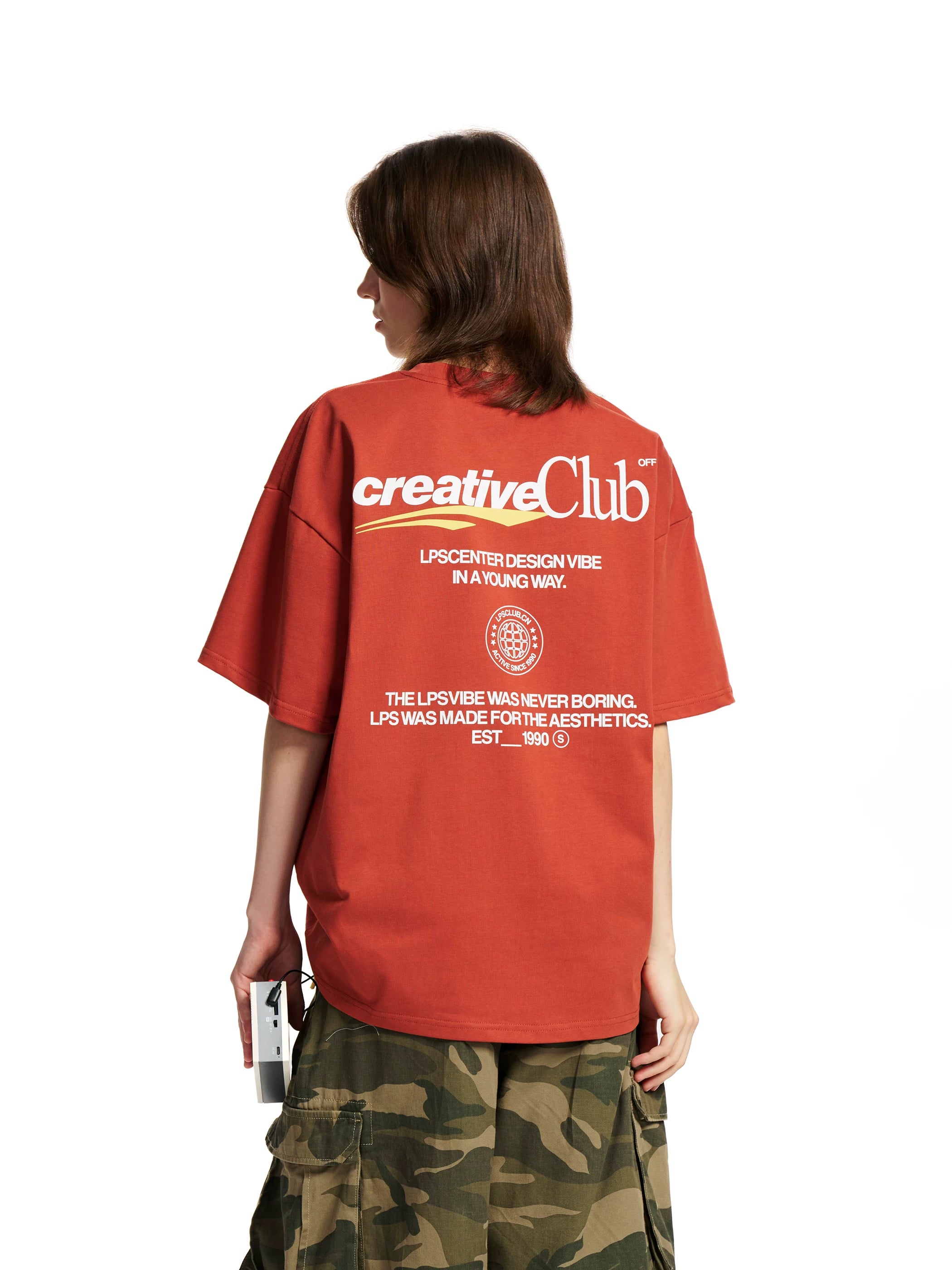 Loopsoon Vintage Color-blocking Print Casual Versatile Tee