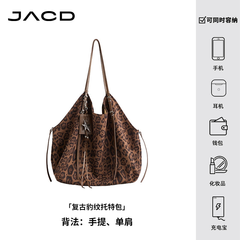 JACD Vintage Leopard Commuter Tote Bag