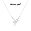 DODOGOGO Rice Bead Bow Necklace