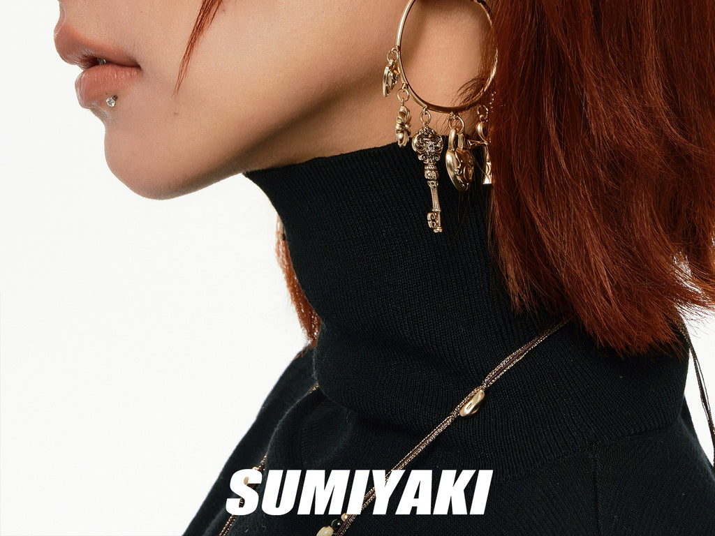 SUMIYAKI Retro Key Love Earrings