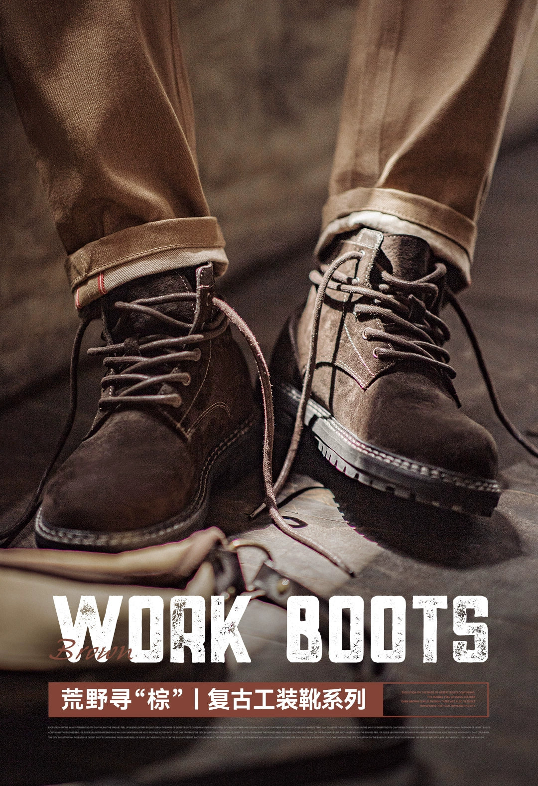 Maden Retro Casual Mid-top Thick-soled Leather Breathable Martin Boots