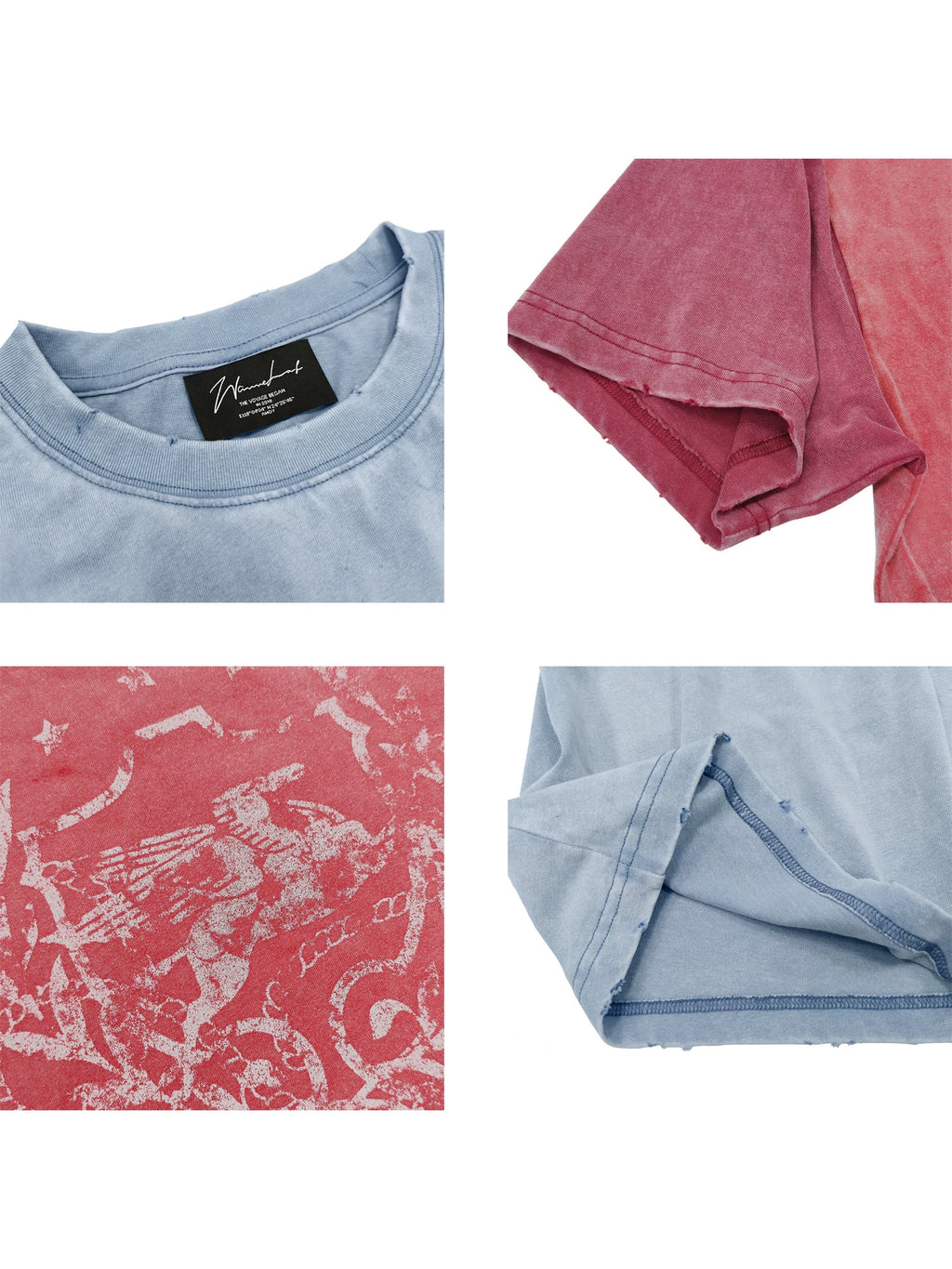 WANNA LAB Old Color Matching Loose Tee