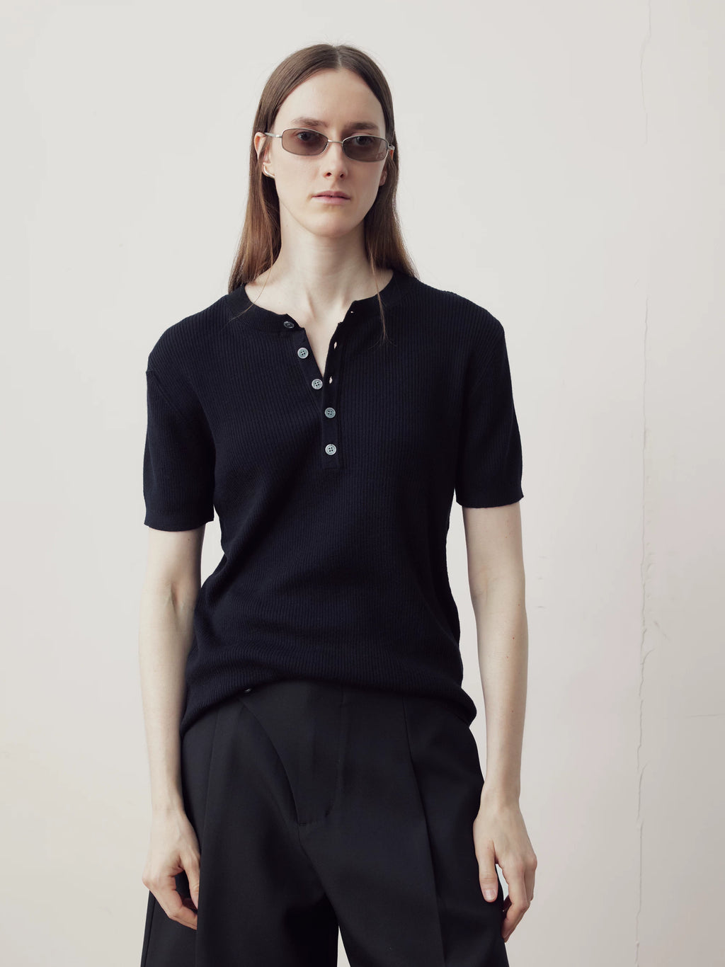 COLN Henry Collar Versatile Knitted Tee