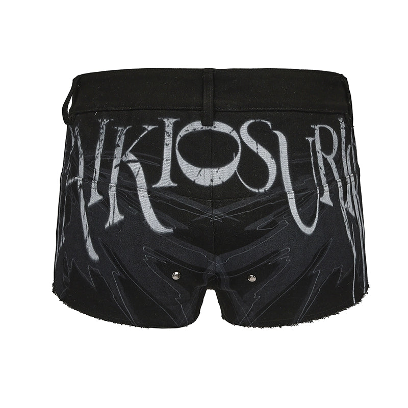 PAIKI Devil Wings Printed Mid-rise Super Shorts