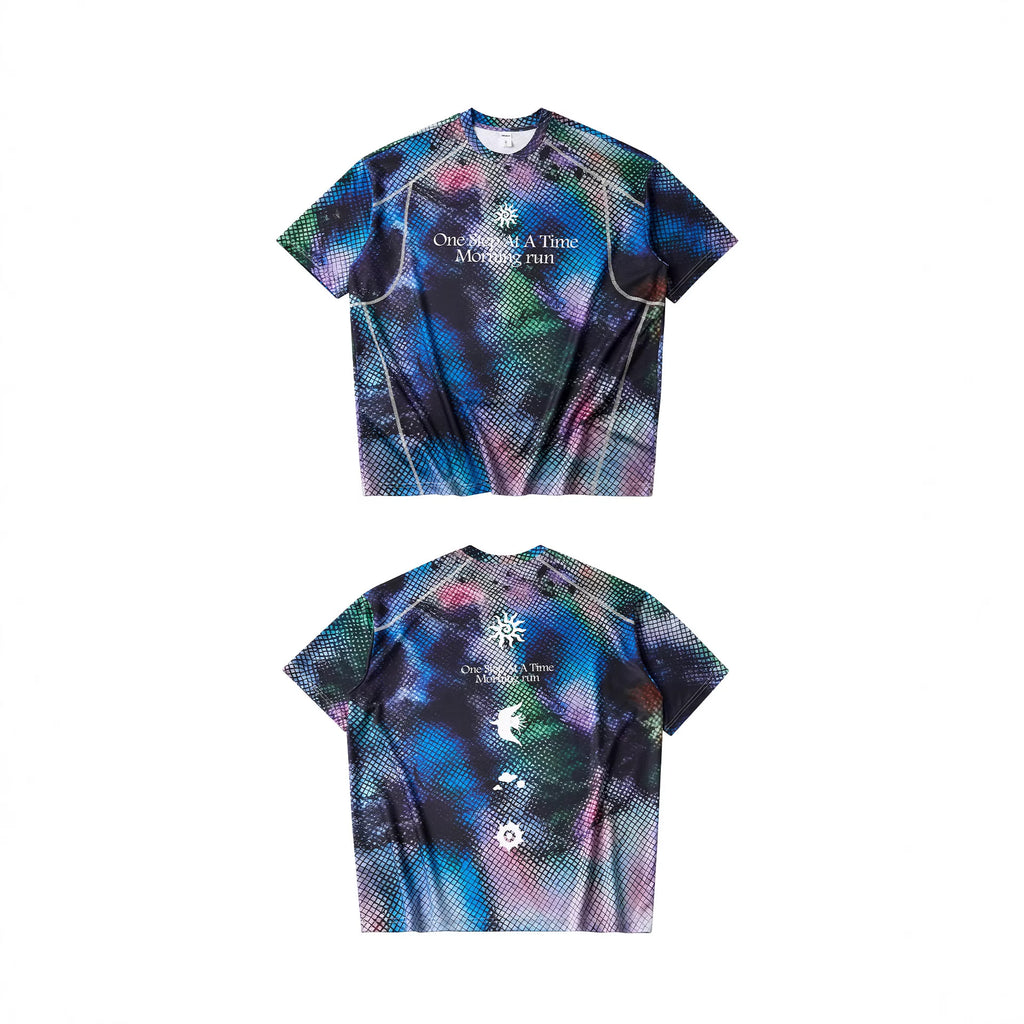 Inflation Tie-Dye Digital Printing Sports Short Sleeve T-Shirt