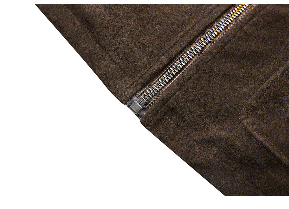 EME Cowhide Fleece Gradual Change Plaid Jacket