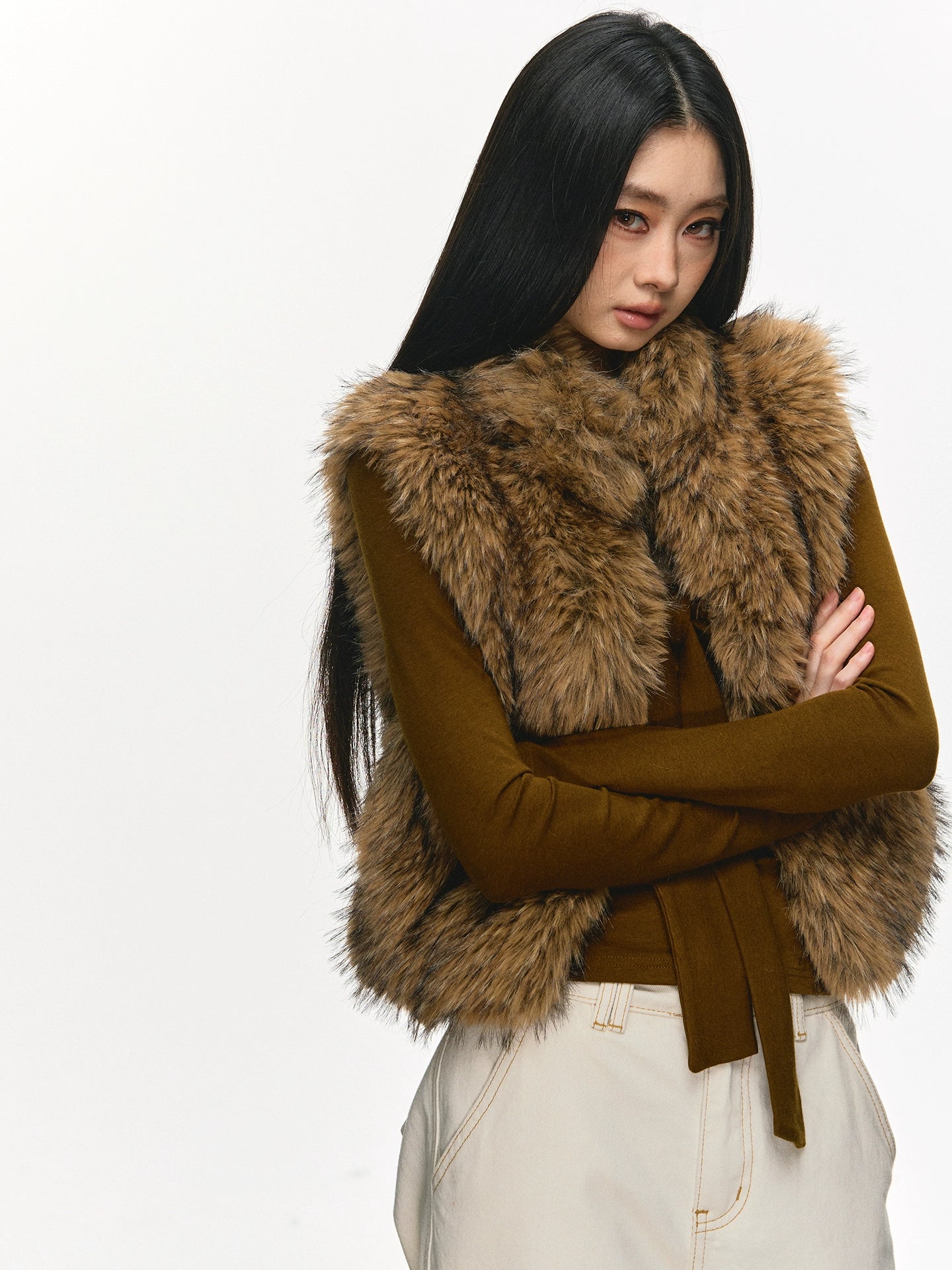 Anna Aneae Warm Versatile Furry Vest Jacket