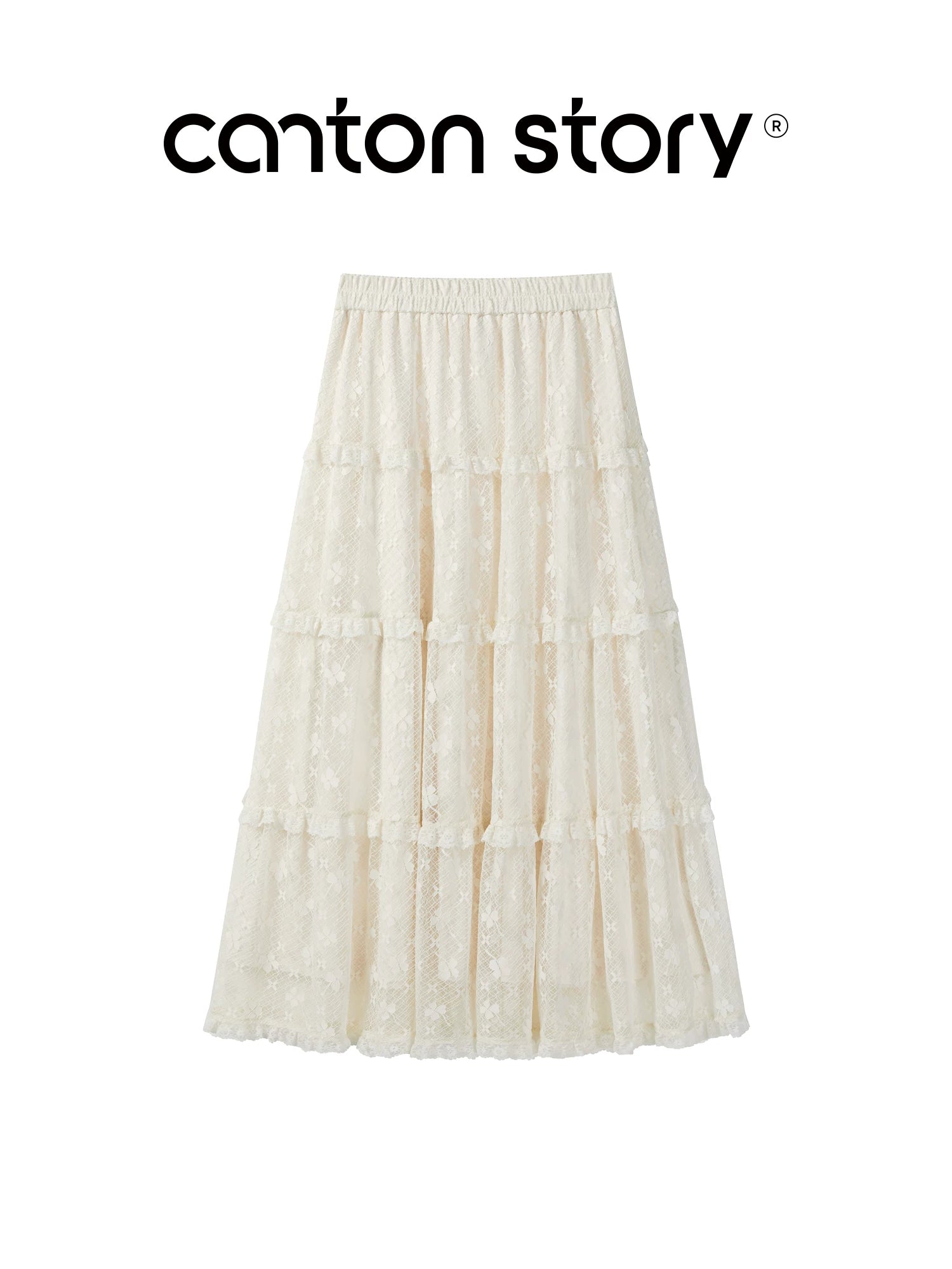 Cantonstory High Waist Skinny Lace Skirt