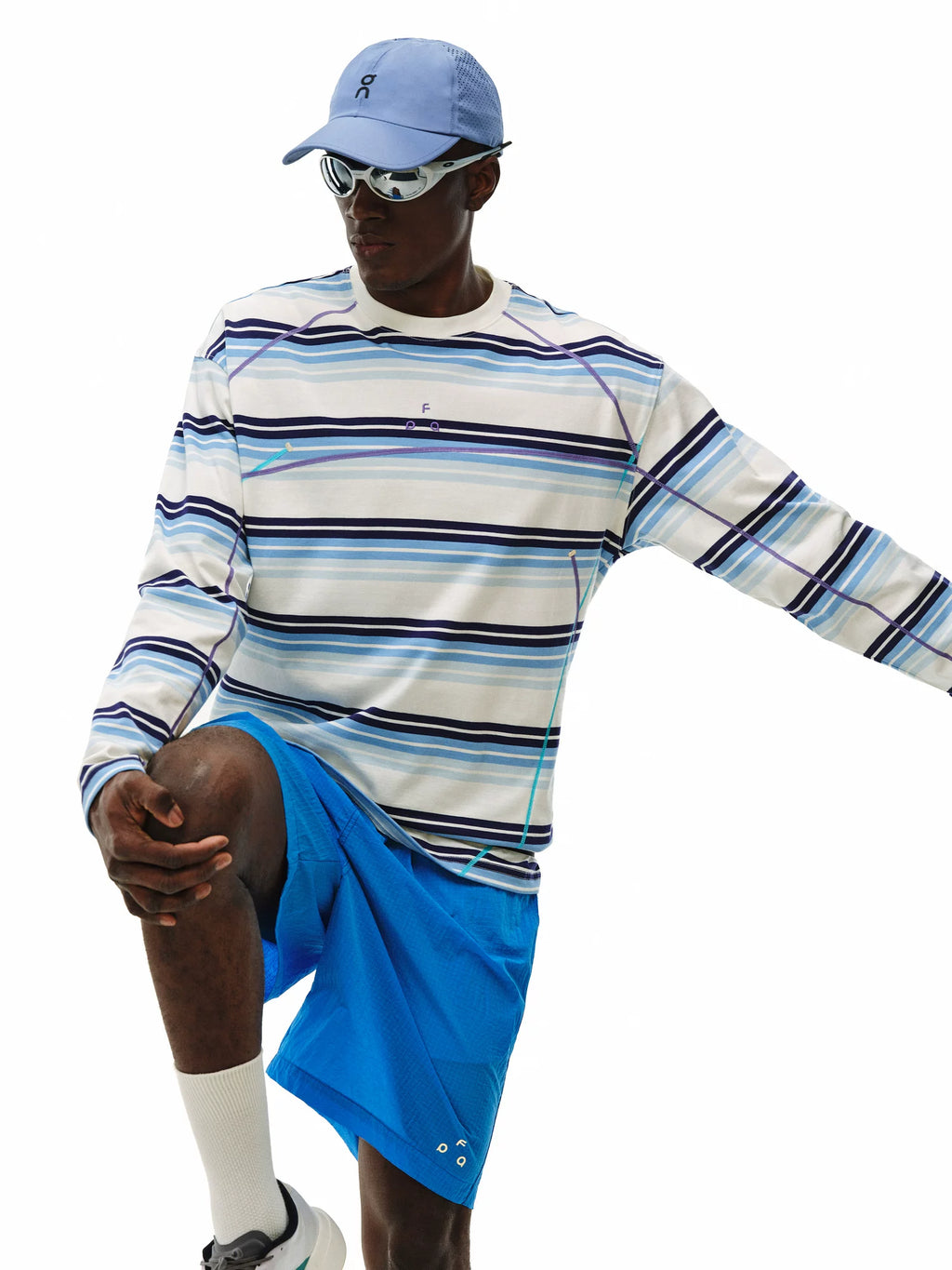 FPA Striped Sports Loose Casual Crew Neck Long Sleeve