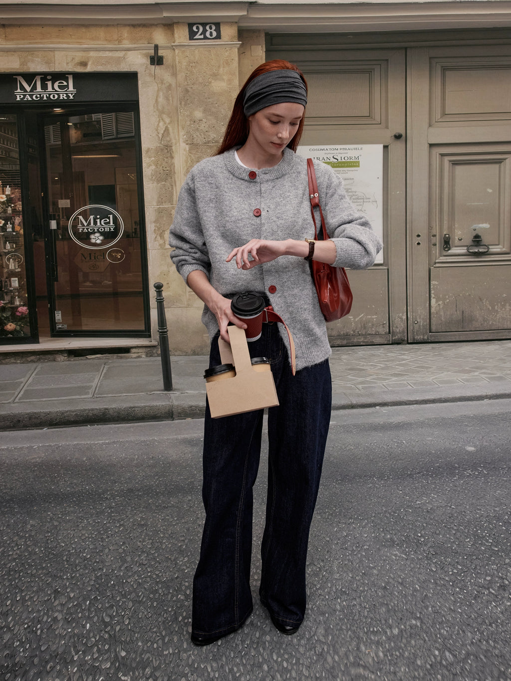 MADWITCH Contrasting Button-up Sweater