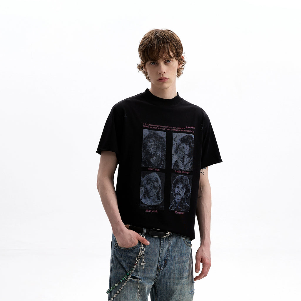 A PUEE Retro Band Portrait Print Tee