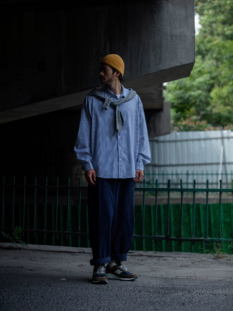 NOEARS Vintage Vertical Stripe Long Sleeve Shirt