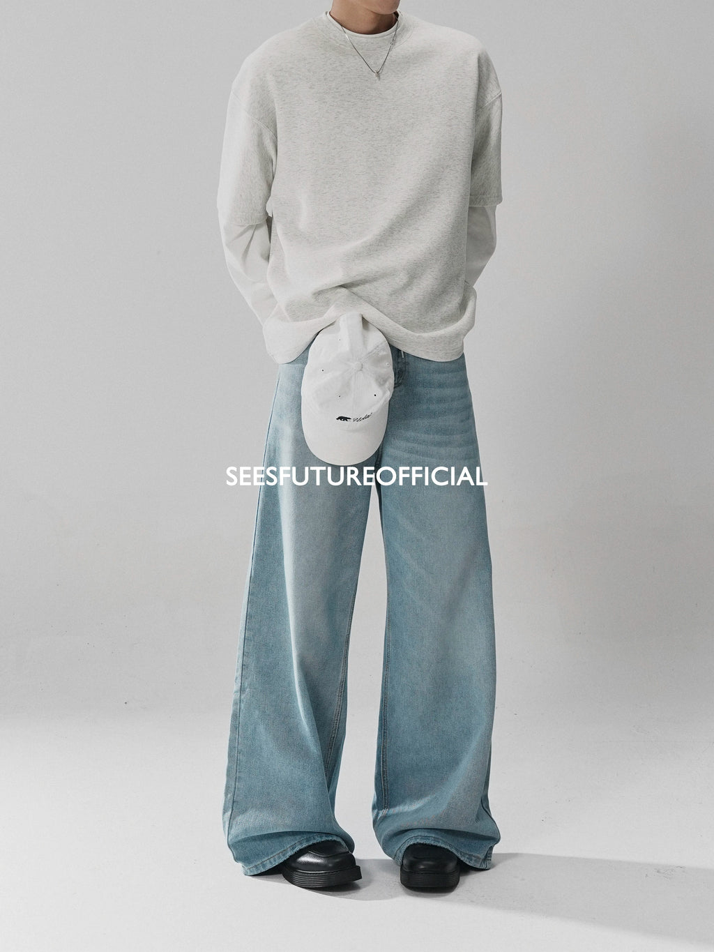 Seesfuture Pants Foot Destroy Loose Straight Pants