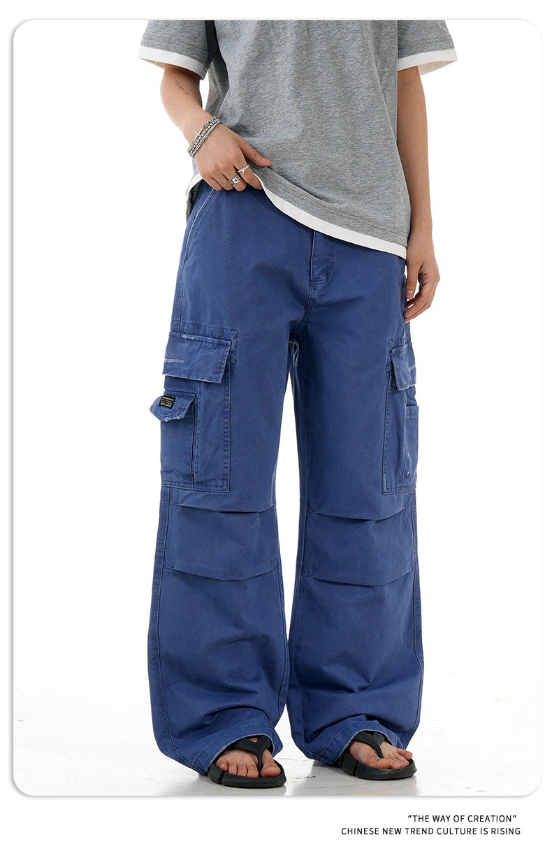 11KN Drawstring Retro Straight Loose Casual Pants