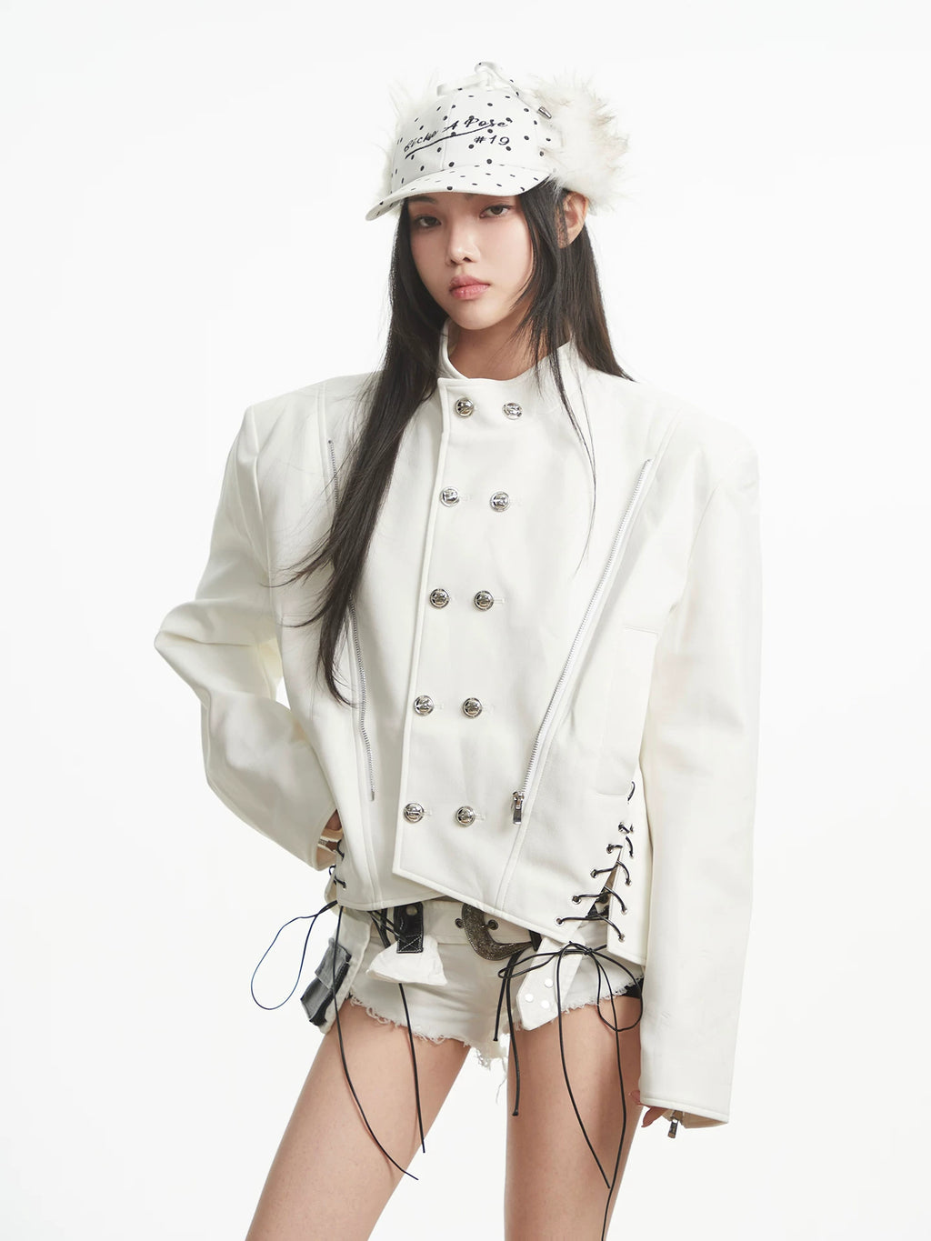 UNCMHISEX Vintage Loose Skinny Temperament Leather Jacket