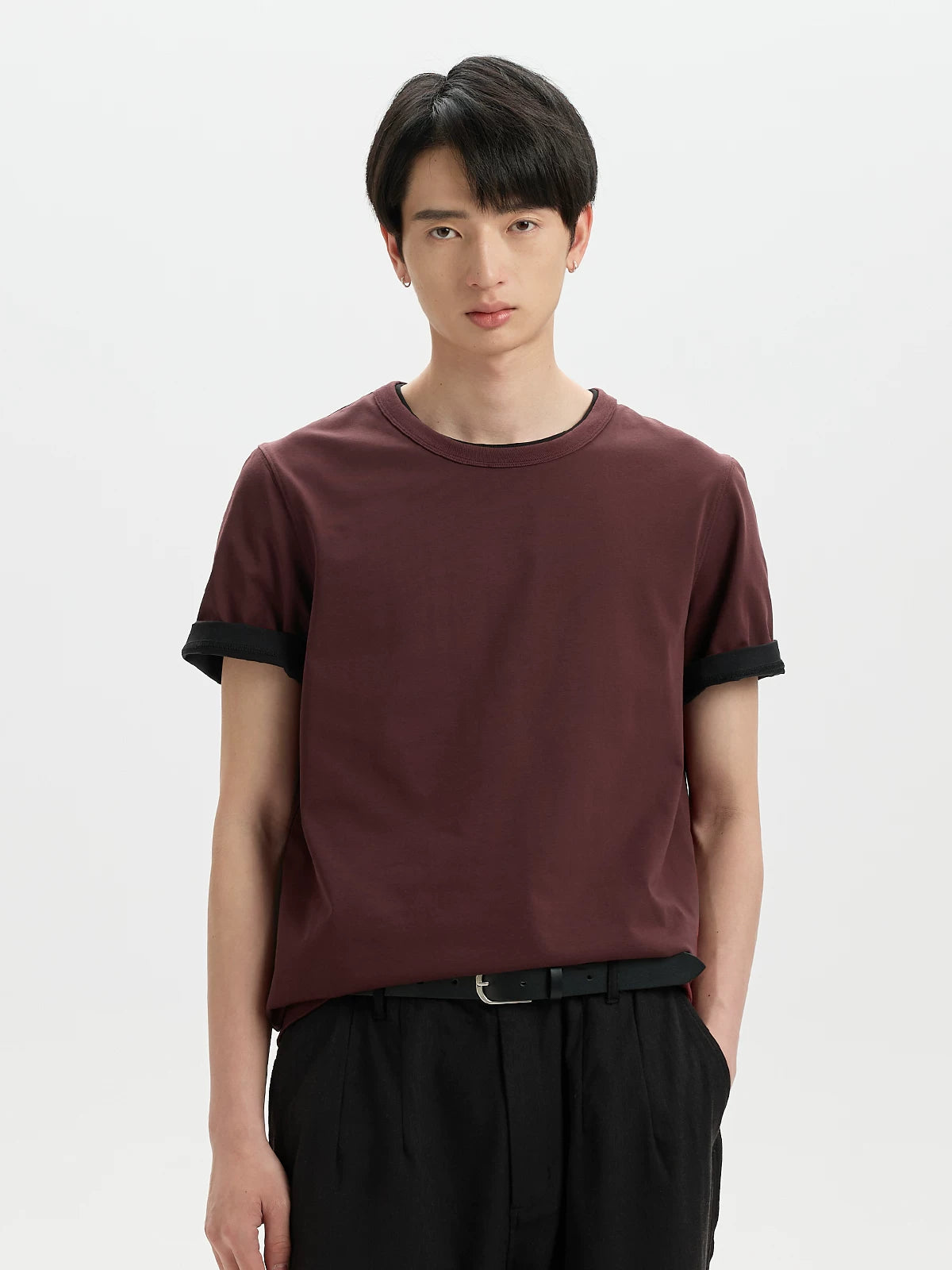 BUTTBILL Front Shoulder Cool Small Neckline Tee