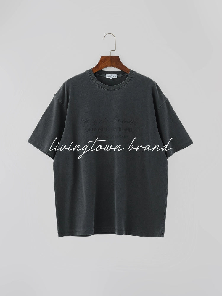 LIVINGTOWN Vintage Letter Print Casual Loose Tee