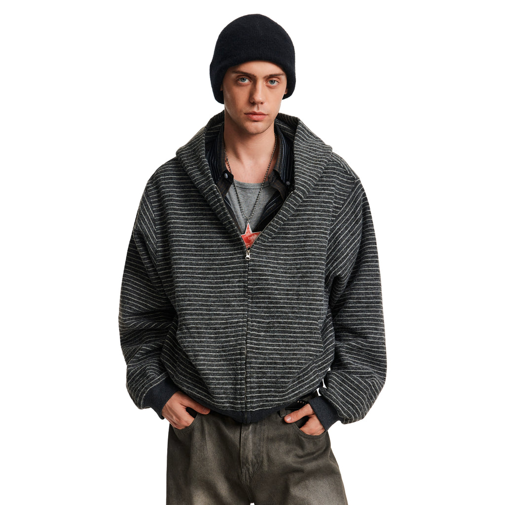MADWITCH Soft Waxy Skin-friendly Striped Cardigan Sweater