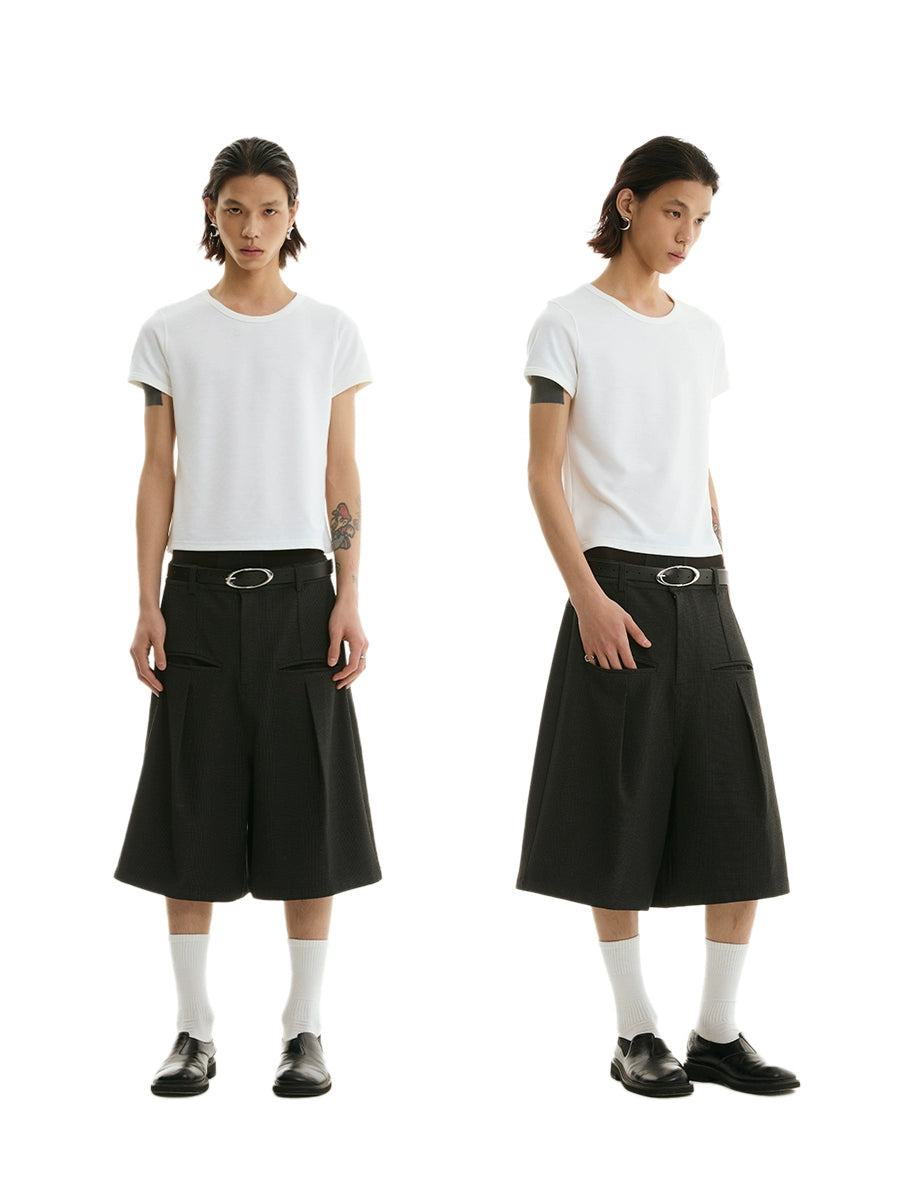 FUNKYFUN Basic Fashionable Minimalist Loose Short TEE