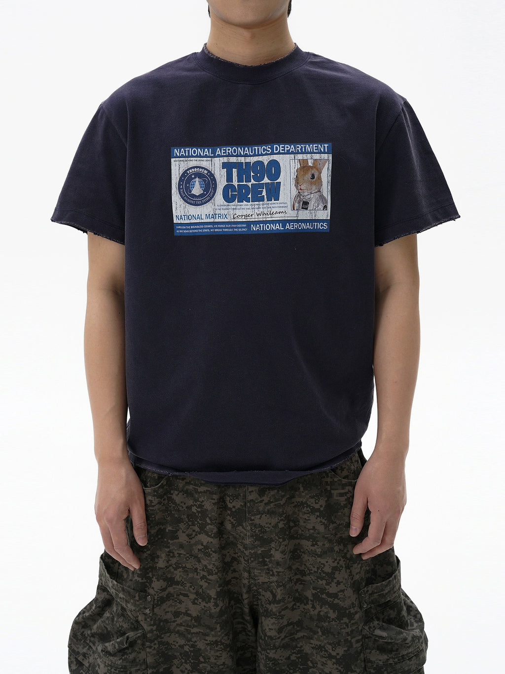 TH90 Rabbit Astronaut ID Card Destruction Print Tee