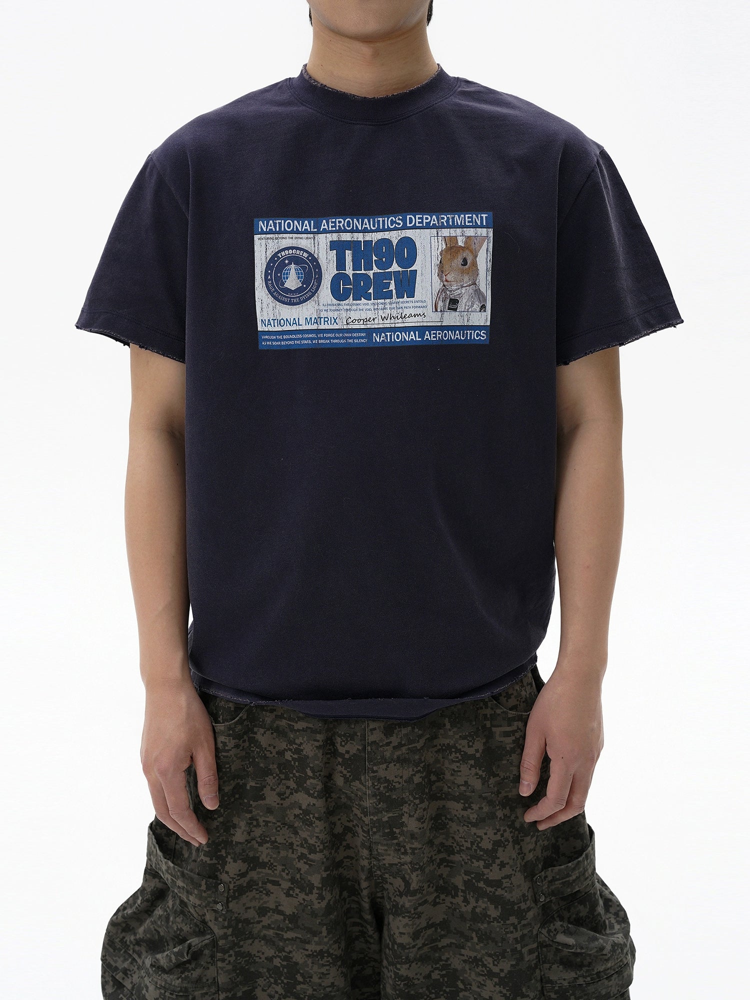 TH90 Rabbit Astronaut ID Card Destruction Print Tee