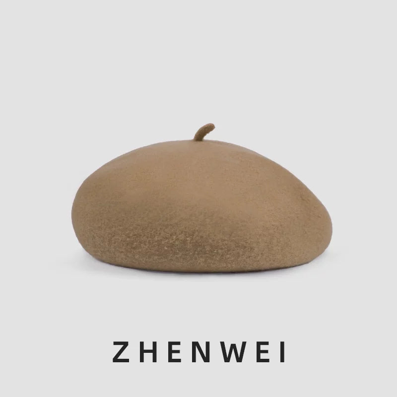 ZHENWEI Cloud Woolen Pure Wool Beret