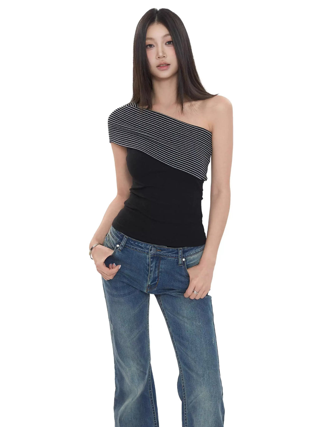 WITHMIN Micro-stretch Slim Straight Jeans