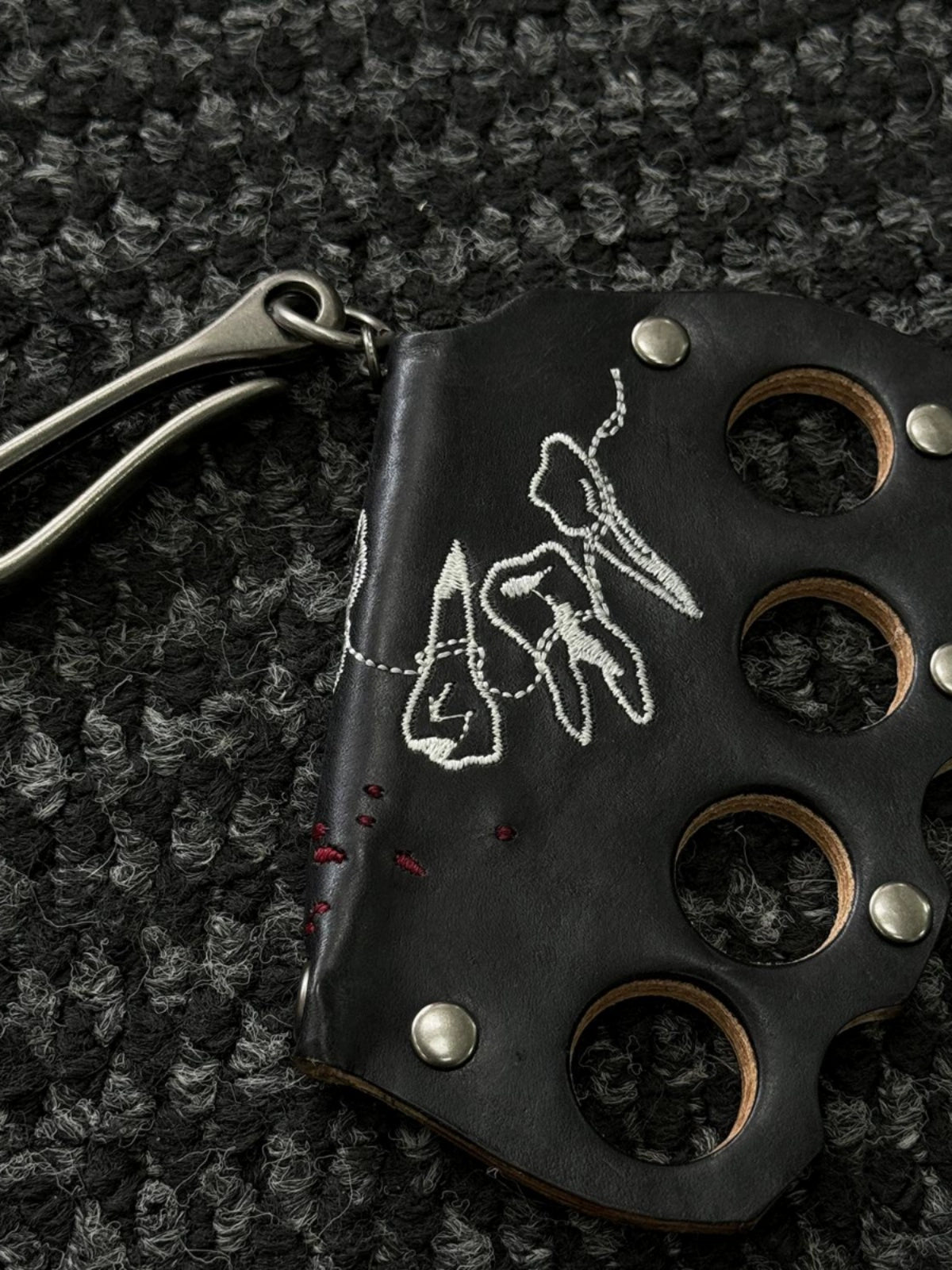 NOT UGLY First Layer Cowhide Hand Embroidered Keychain